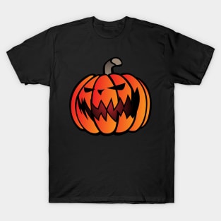 Halloween Scary Pumpkin Cartoon Illustration T-Shirt